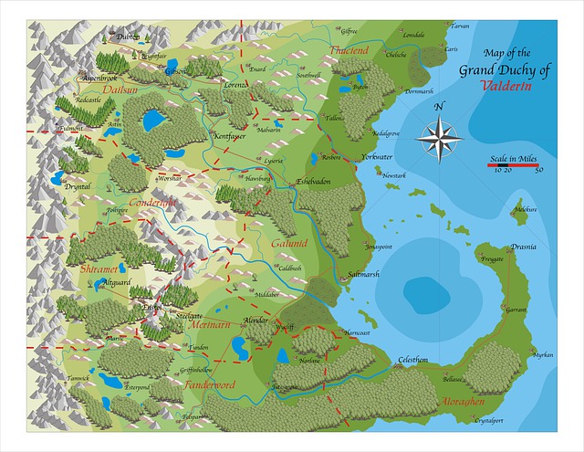 Free Grand Duchy Of Valderin Fantasy Map illustration and picture